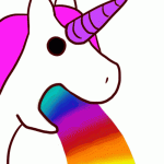 Rainbow-barfing unicorn
